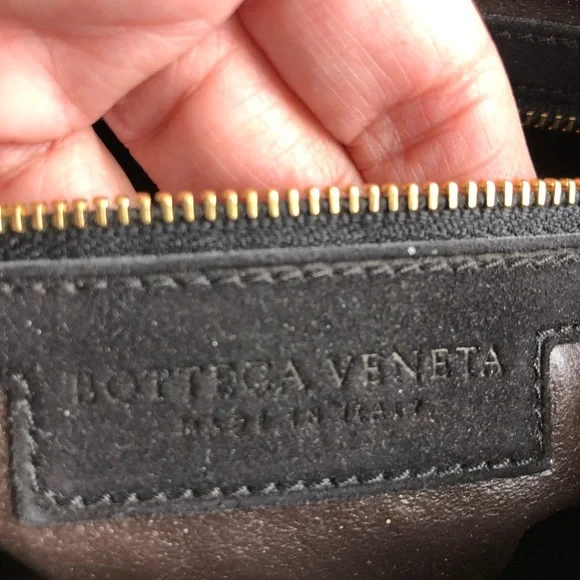 Bottega Veneta Intrecciato Brown Black Woven Suede Leather Wristlet Clutch Bag - Picture 6 of 12